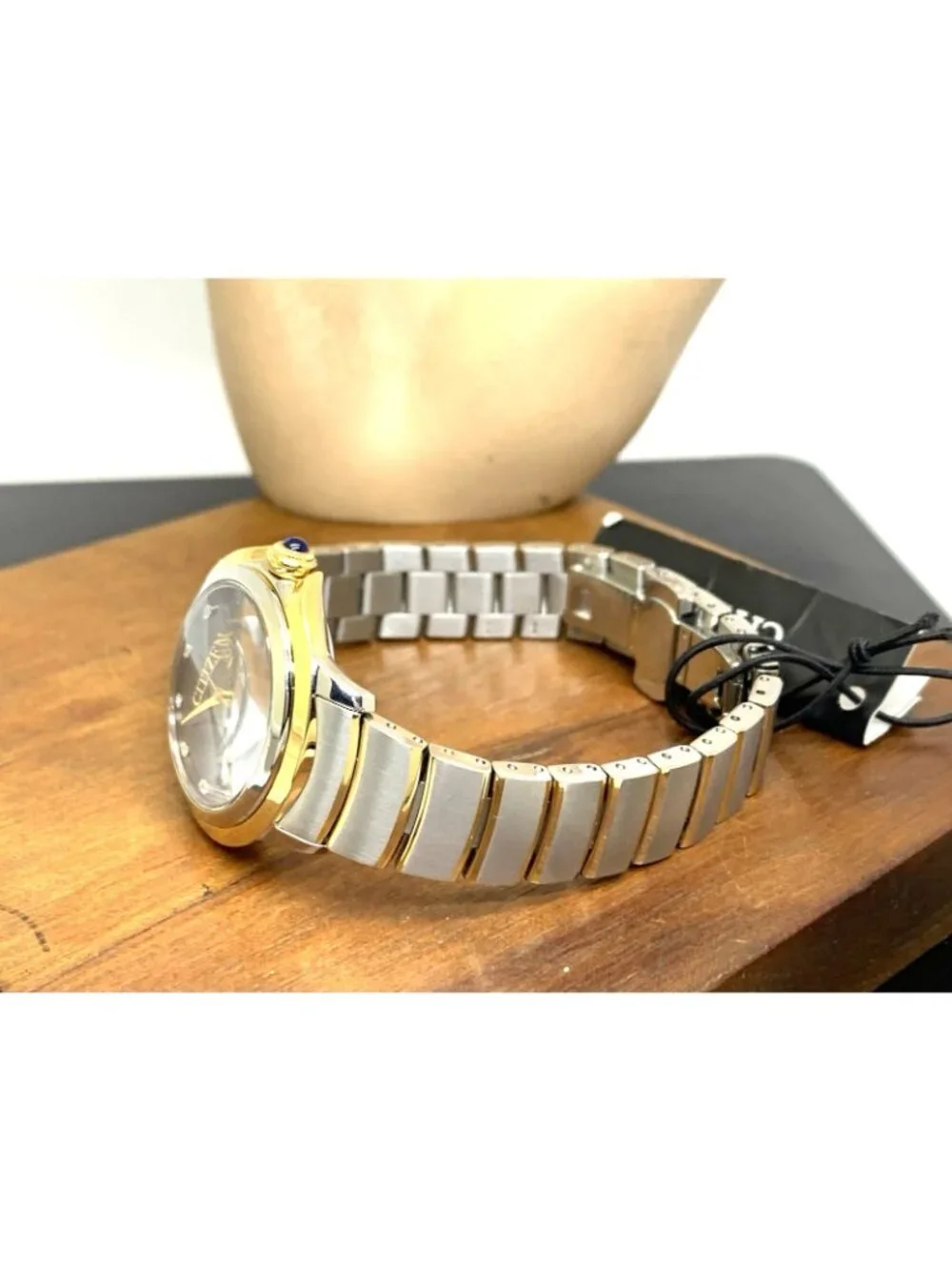 Citizen Womens Watch EM0954-50E Eco Drive Diamond Black Dial Two Tone Steel 32mm